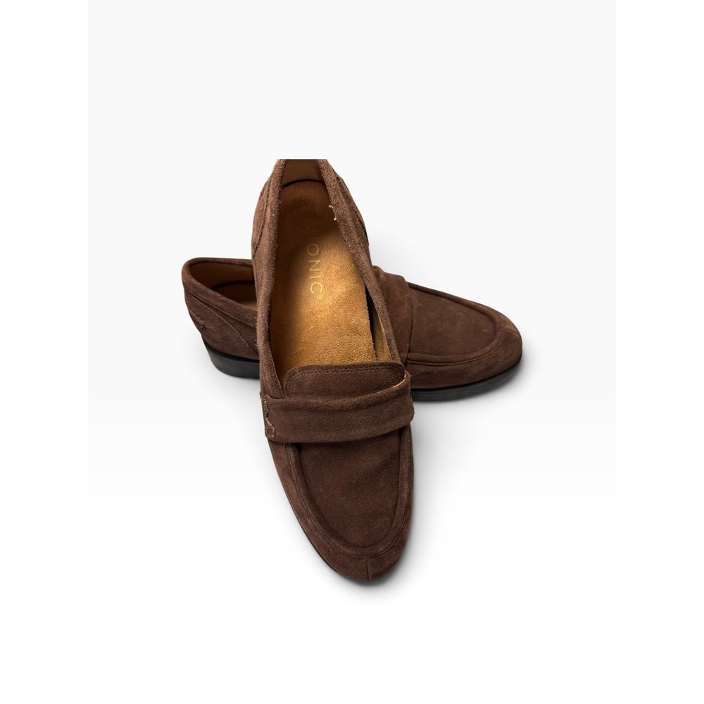 Vionic Cleo Loafer Brown Suede Dark Academia Lug Sole Shoes Wide Size 7.5 38 - Picture 2 of 9